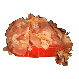 Antique Vintage Fascinator Floral Costume Fascinator Juliet Cap Cloche Hat Velve
